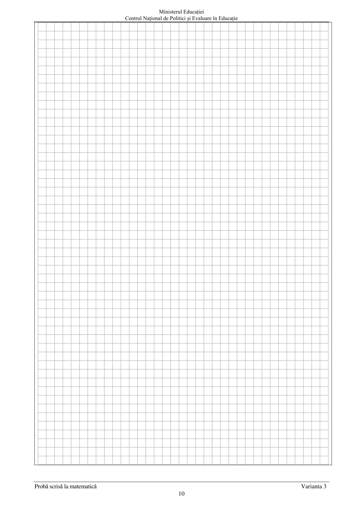 Pagina 10 din subiectul examen oficial (sesiunea iunie), matematică, 24 iunie 2021