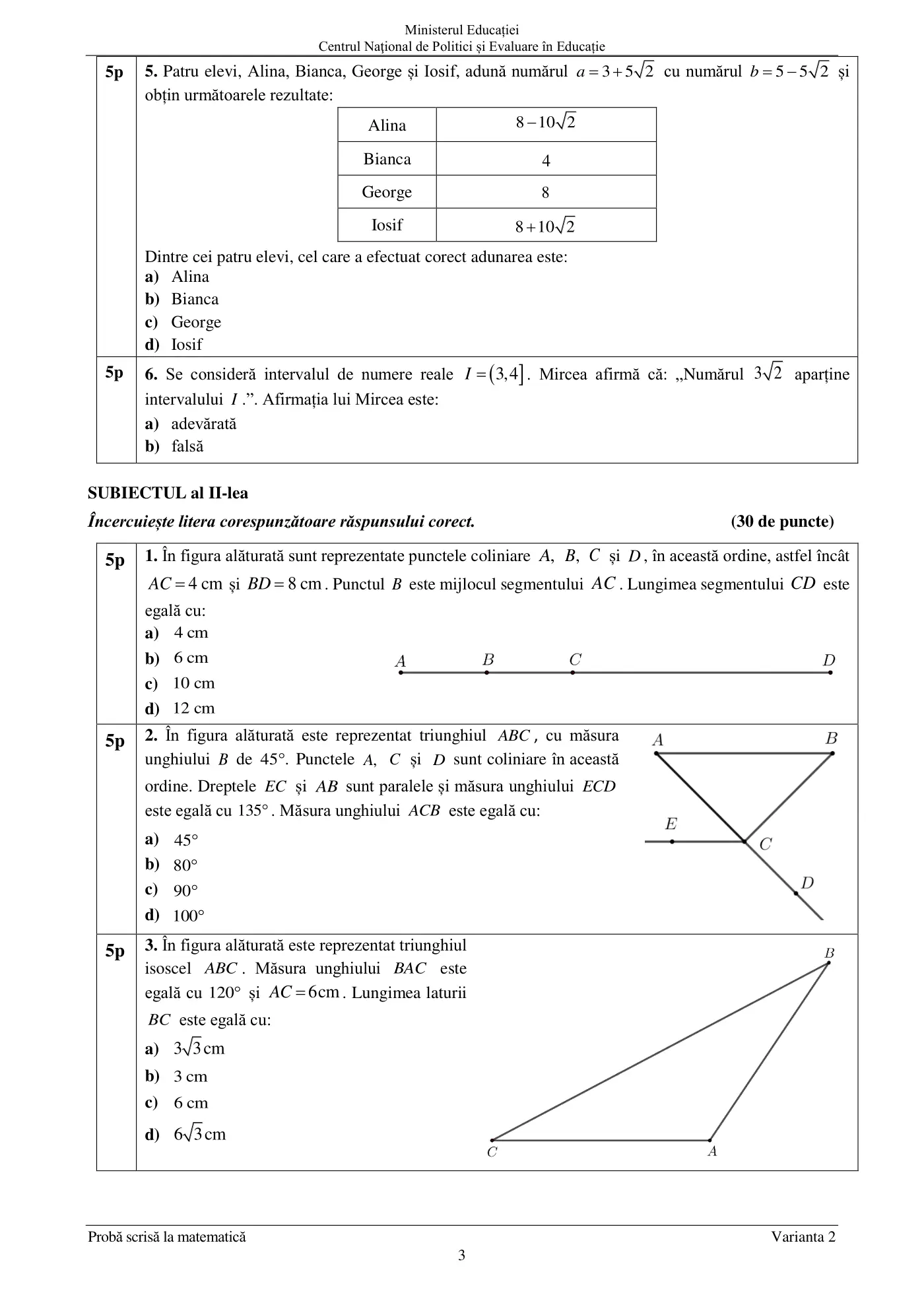 Pagina 3 din subiectul sesiunea specială, matematică, 6 iulie 2021