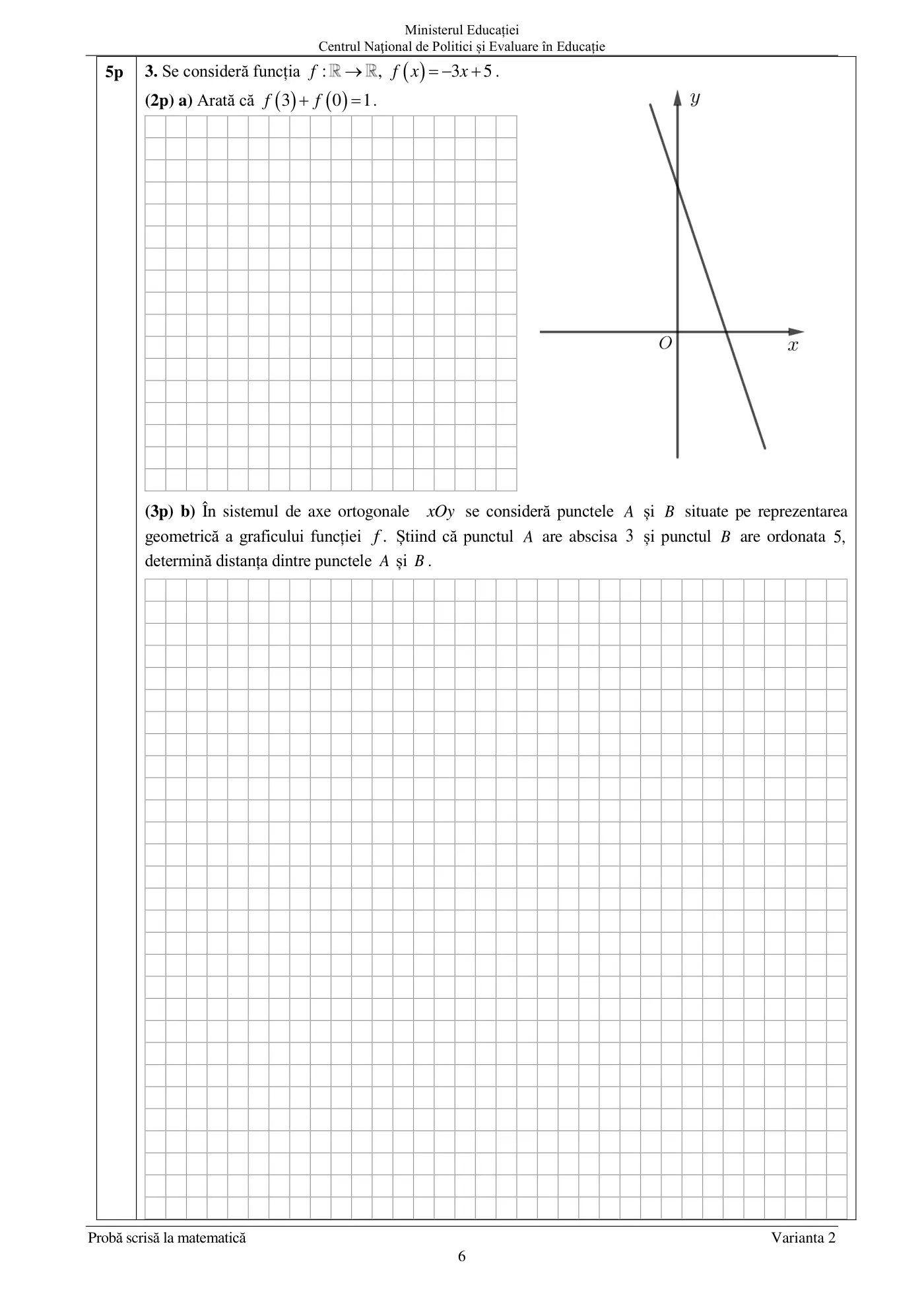 Pagina 6 din subiectul sesiunea specială, matematică, 6 iulie 2021