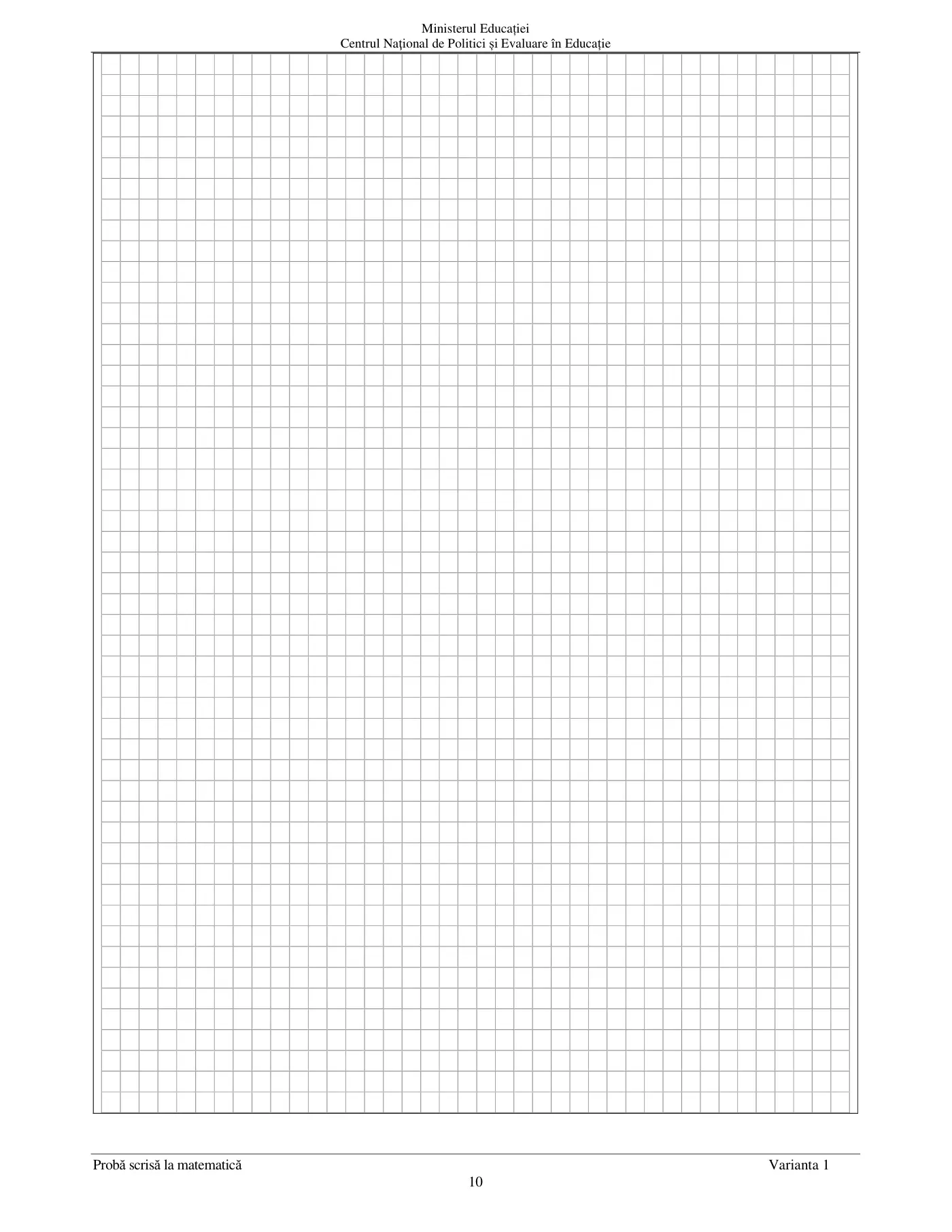 Pagina 10 din subiectul subiect de rezervă, matematică, 16 iunie 2022