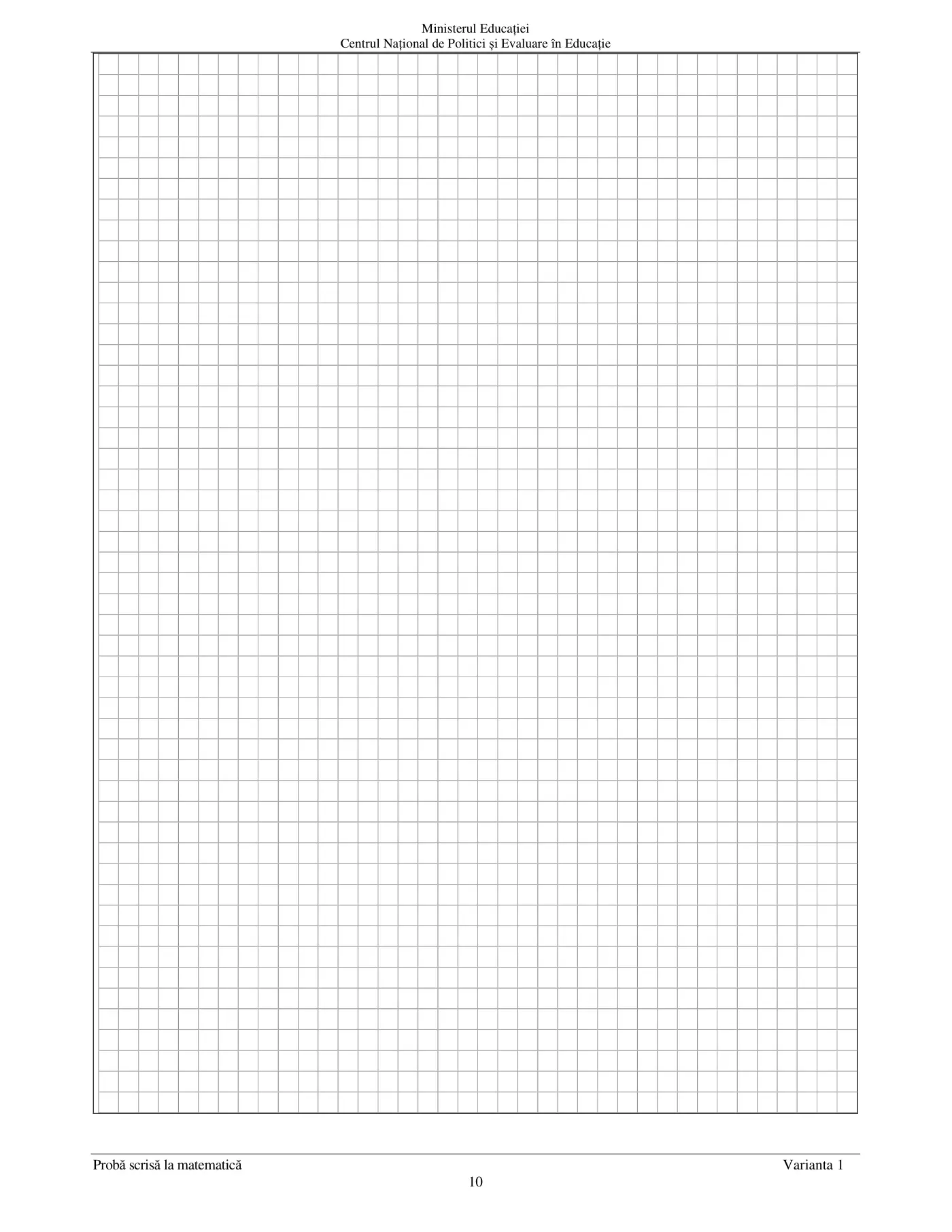 Pagina 10 din subiectul examen oficial (sesiunea iunie), matematică, 21 iunie 2023